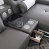 Sofá contemporâneo de couro para sala de estar com armazenamento