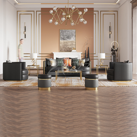SoFa de tecido contemporâneo sofisticado para sala de estar