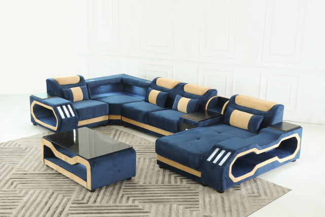 Sofá pequeno tradicional azul claro para sala de estar
