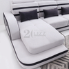 Sofá de tecido modular para sala de estar com mesa