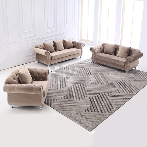 SoFa moderno e elegante em tecido de pelúcia