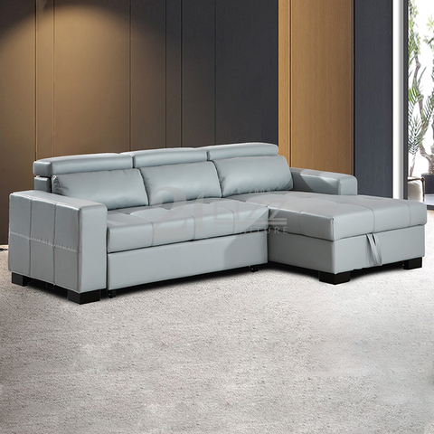Sofá de couro para sala de estar com sofá-cama