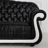 Conjunto de móveis sofá de couro preto e branco genuíno