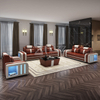 Mobiliário leve, luxuoso, estilo americano, design moderno, sala de estar, sofá, couro