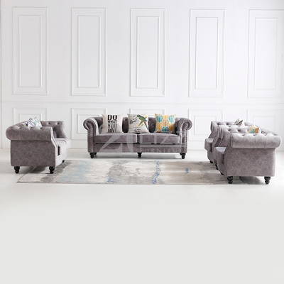 Sofá moderno de tecido Chesterfield para sala de estar