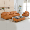 Sofá de couro marfim com design europeu da sala de estar