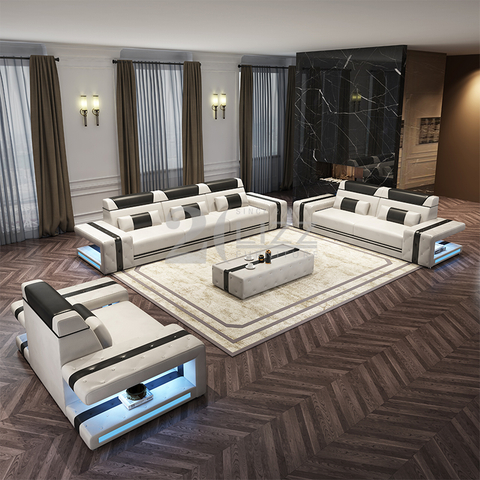Sofá pequeno branco para sala de estar de home theater