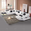 Sofá secional LED de lona doméstica com almofadas grandes