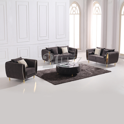 Sofá de tecido moderno com mesa