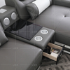 Sofá secional LED de couro genuíno para casa para sala de família