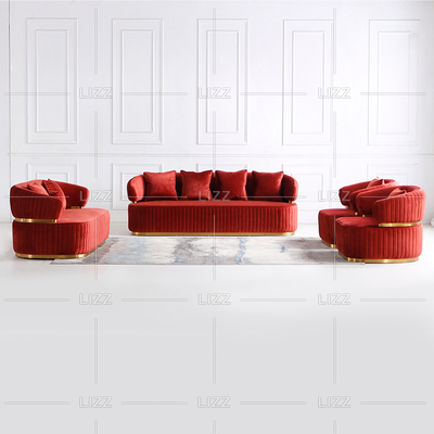 Sofá tradicional pequeno leve vermelho para sala de estar