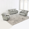 Sofá de sala de estar com móveis contemporâneos de couro com otomano
