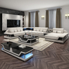 Sofá moderno de couro para sala de estar com armazenamento