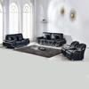 Conjunto de sofás de couro preto para móveis domésticos para sala de estar