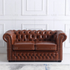 Conjunto de móveis clássico sofá de couro tufado
