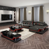 Sofá moderno de couro para sala de estar com armazenamento
