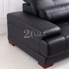 Conjunto de móveis, sofá de couro preto genuíno