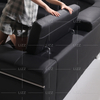 Sofá enorme curvo preto escuro para sala de estar