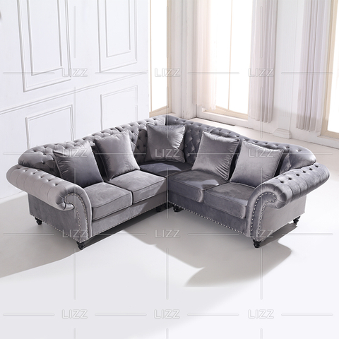 Sofá contemporâneo de tecido Chesterfield para lazer