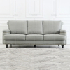 Sofá de couro cinza completo para sala de estar