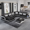 Sofá secional de couro com design europeu para sala de estar