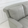 Sofá de couro cinza completo para sala de estar
