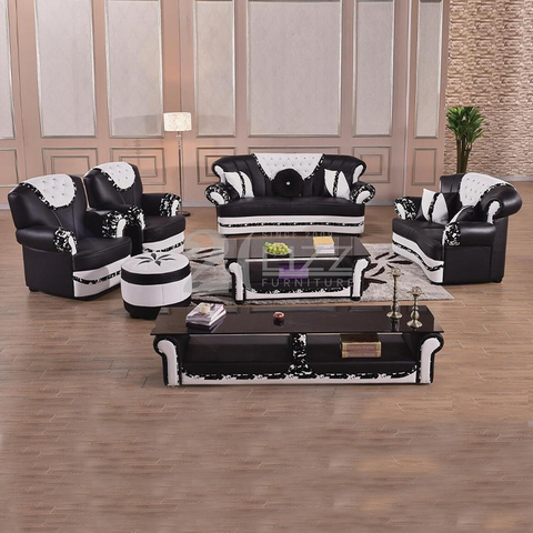 Sofá de couro moderno com mesa