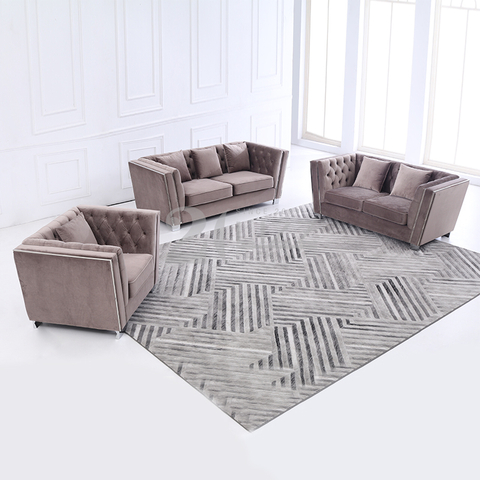 Sofá extragrande de tecido de veludo Chesterfield