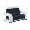 Sofá de couro preto e branco para sala de estar para lazer